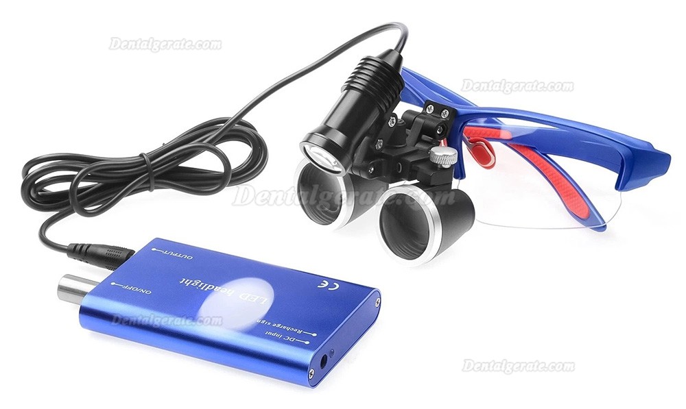 Dental-Binokularlupe 3,5-fach mit 5 W LED-Licht und Filter